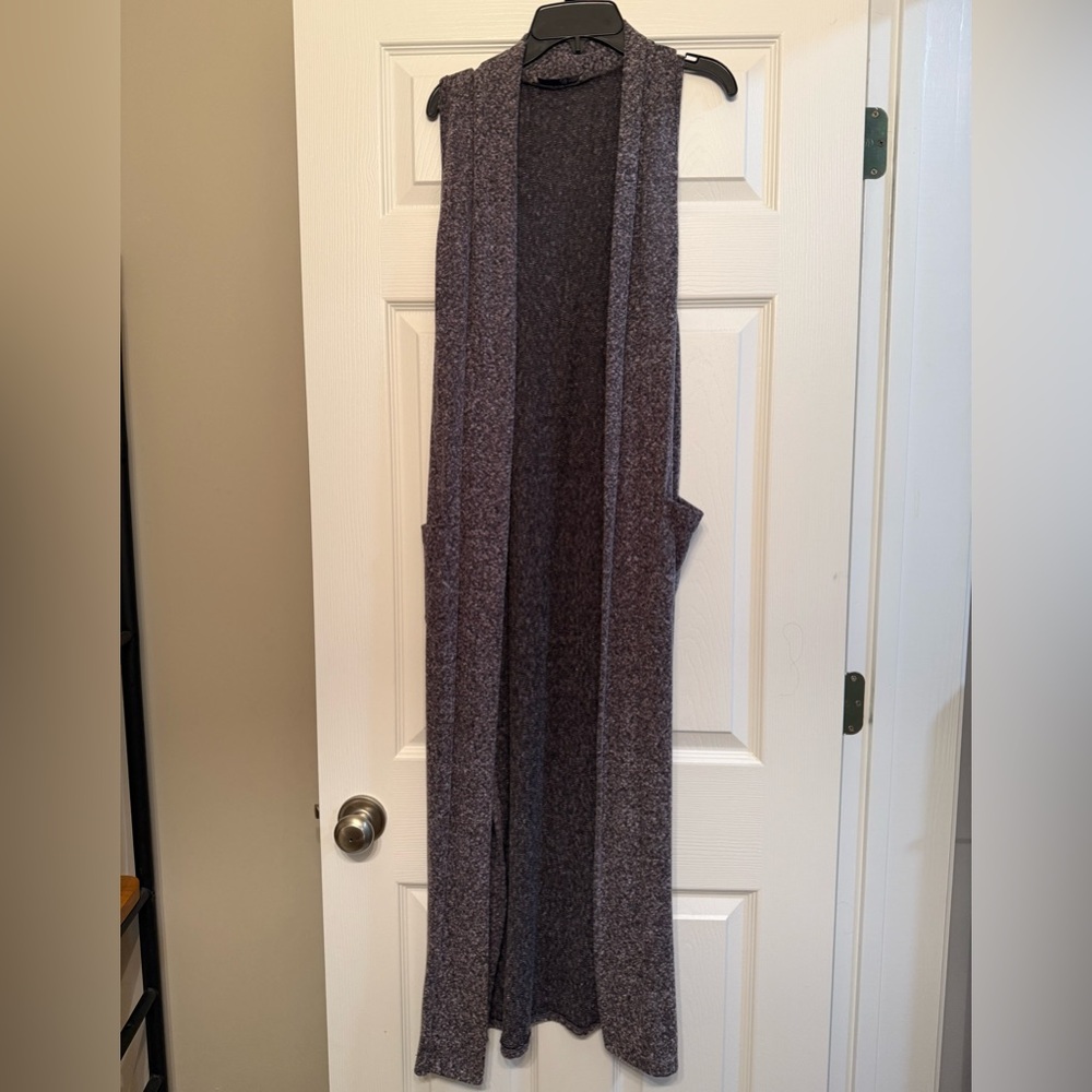 Gray Women's Long Cardigan